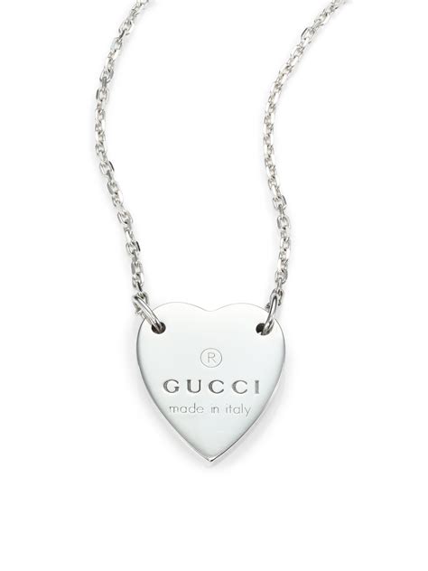 gucci heart necklae|Gucci sterling silver heart necklace.